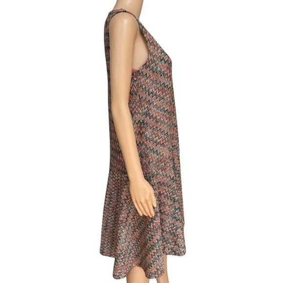 Anthropologie Maeve Westwater Chevron Knit Dress Brown Pink Motif size S - Picture 3 of 8